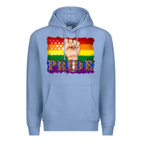 Colony Blue lgbtq  flag and hand pride Premium Hoodie - Artiststas