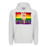 Dove Grey lgbtq  flag and hand pride Premium Hoodie - Artiststas