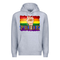 Heather Grey lgbtq  flag and hand pride Premium Hoodie - Artiststas