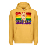 Mustard lgbtq  flag and hand pride Premium Hoodie - Artiststas