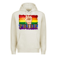 Oatmeal Heather lgbtq  flag and hand pride Premium Hoodie - Artiststas