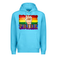 Ocean Blue lgbtq  flag and hand pride Premium Hoodie - Artiststas