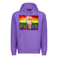 Purple lgbtq  flag and hand pride Premium Hoodie - Artiststas