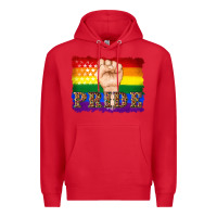 Red lgbtq  flag and hand pride Premium Hoodie - Artiststas