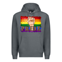 Rock lgbtq  flag and hand pride Premium Hoodie - Artiststas