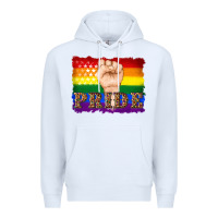 White lgbtq  flag and hand pride Premium Hoodie - Artiststas
