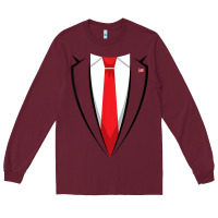 Burgundy halloween trump suit shirt us president easy costume t shirt Long Sleeve Tee - baoMotion
