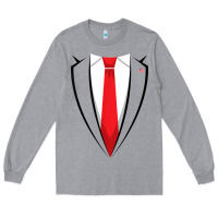 Heather Grey halloween trump suit shirt us president easy costume t shirt Long Sleeve Tee - baoMotion