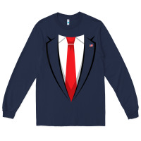 Navy halloween trump suit shirt us president easy costume t shirt Long Sleeve Tee - baoMotion