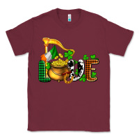 Burgundy St. Patrick's Love and golds Classic Tee - OliviaCreatesArt