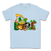 Dusty Blue St. Patrick's Love and golds Classic Tee - OliviaCreatesArt