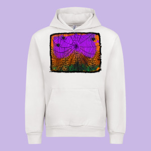 Halloween Spider Web Background Urban Hoodie Designed By Jasminsmagicworld