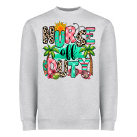 Heather Grey nurse off duty summer break Heavyweight Sweatshirt - RanaPortraitStore