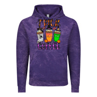 Cloud Purple trick or coffee Vintage Hoodie - CowhideDigitalArt