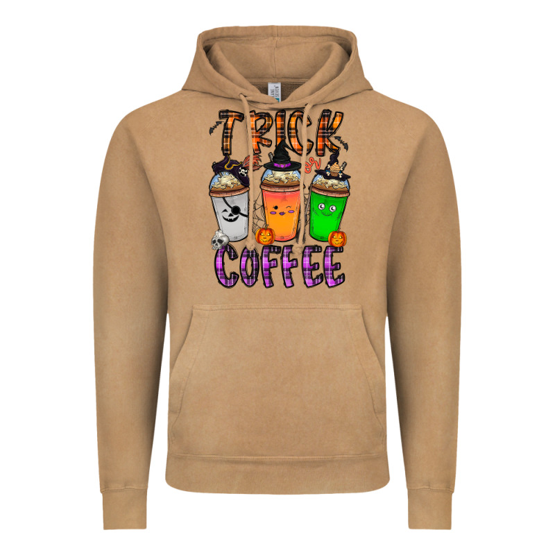 Trick Or Coffee Vintage Hoodie by CowhideDigitalArt | Teevron