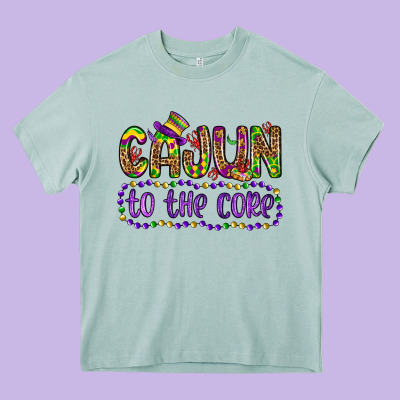 Cajun To The Core Heavy Core Tee Designed By Oliviacreatesart