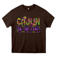 Chocolate Brown cajun to the core Heavy Core Tee - OliviaCreatesArt