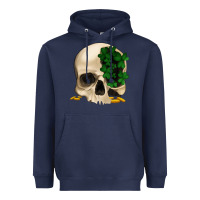 Navy St patrick's day Skull with clovers Heavyweight Hoodie - Jasminsmagicworld