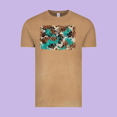Cowhide Turquoise Glitter Vintage Tee Designed By Fadigitalartstudio