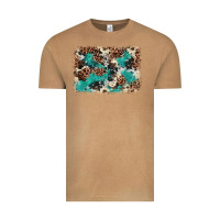Vintage Camel Cowhide Turquoise Glitter Vintage Tee - FaDigitalArtStudio
