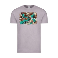 Vintage Zinc Cowhide Turquoise Glitter Vintage Tee - FaDigitalArtStudio