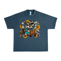 Midnight Navy Cat  Mama Urban Heavy Tee - FaDigitalArtStudio