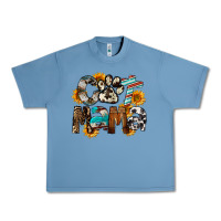 Pebble Blue Cat  Mama Urban Heavy Tee - FaDigitalArtStudio