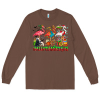 Chestnut happy hallothanksmas flamingo Long Sleeve Tee - CowhideDigitalArt