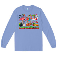 Colony Blue happy hallothanksmas flamingo Long Sleeve Tee - CowhideDigitalArt