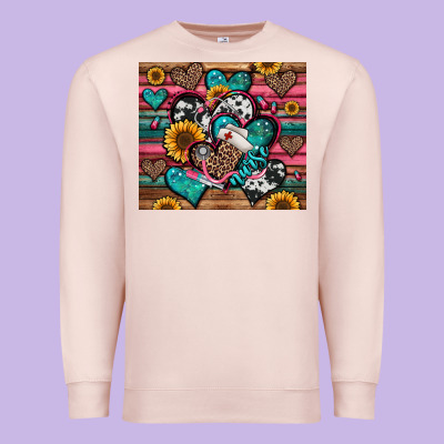 Nurse Hearts Premium Sweatshirt Designed By Jasminsmagicworld