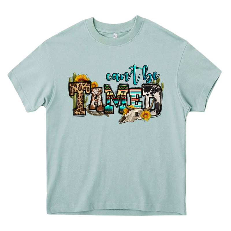 Can't Be Tamed Bull Skull Heavy Core Tee by OliviaCreatesArt | Teevron