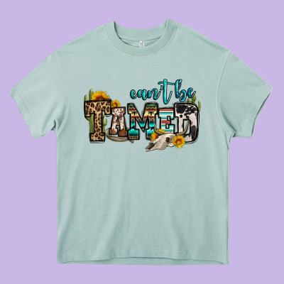 Can't Be Tamed Bull Skull Heavy Core Tee Designed By Oliviacreatesart