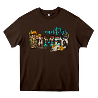 Chocolate Brown can't be tamed bull skull Heavy Core Tee - OliviaCreatesArt