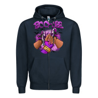 Navy Boo-jee Halloween afro sneakers Zipper Hoodie - RanaPortraitStore