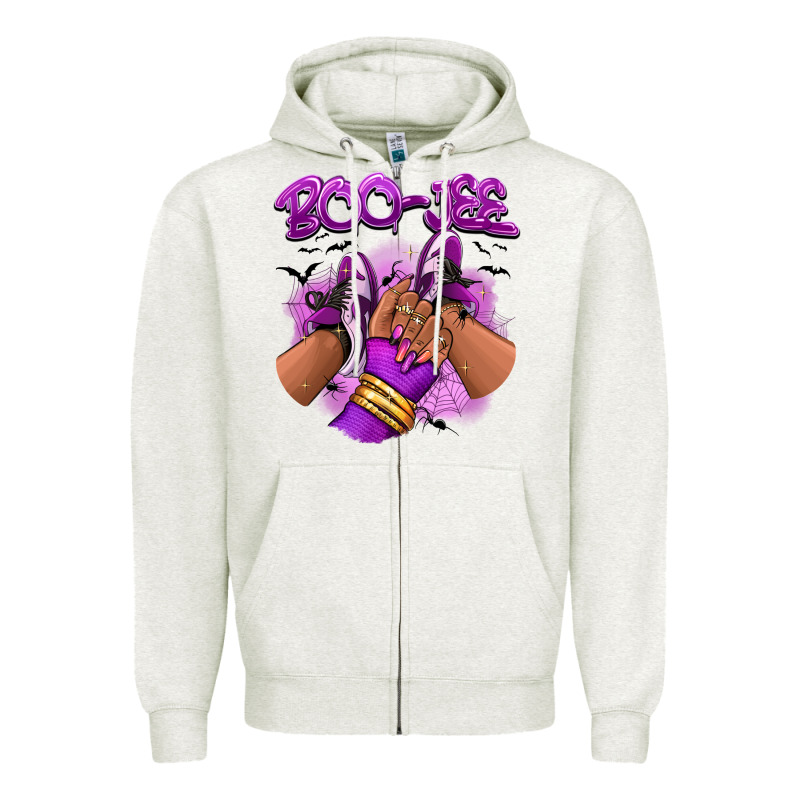Boo-jee Halloween Afro Sneakers Zipper Hoodie by RanaPortraitStore | Teevron