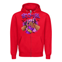 Red Boo-jee Halloween afro sneakers Zipper Hoodie - RanaPortraitStore