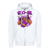 White Boo-jee Halloween afro sneakers Zipper Hoodie - RanaPortraitStore