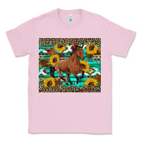 Bubblegum Pink western horse sunflowers Classic Tee - Artiststas