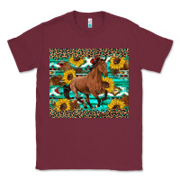 Burgundy western horse sunflowers Classic Tee - Artiststas