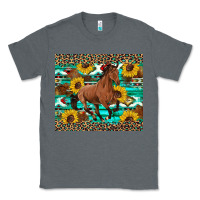 Charcoal Heather western horse sunflowers Classic Tee - Artiststas