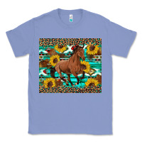 Colony Blue western horse sunflowers Classic Tee - Artiststas