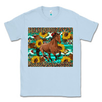 Dusty Blue western horse sunflowers Classic Tee - Artiststas