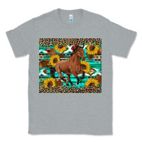 Heather Grey western horse sunflowers Classic Tee - Artiststas