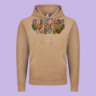 Christmas Cookie Crew Vintage Hoodie Designed By Cowhidedigitalart