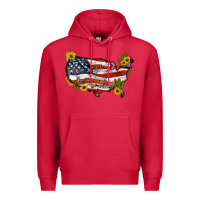 Cardinal usa map with sunflower and cactus Premium Hoodie - Artiststas