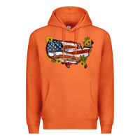 Carrot usa map with sunflower and cactus Premium Hoodie - Artiststas