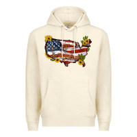 Sandshell usa map with sunflower and cactus Premium Hoodie - Artiststas
