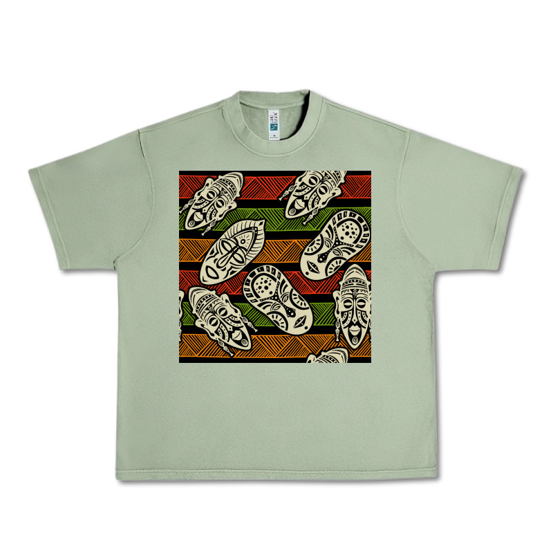 African Mask Seamless Pattern Urban Heavy Tee by BundleAndBundleShop | Teevron