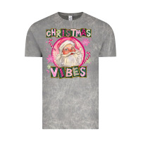 Cloud Rock Pink Christmas Vibes Santa Vintage Tee - FaDigitalArtStudio