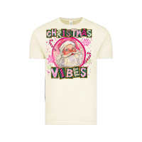 Pink Christmas Vibes Santa Vintage Tee | Teevron